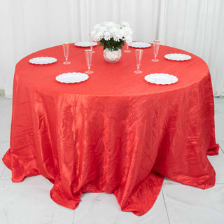 Red Accordion Crinkle Taffeta Tablecloth for Wedding Decor