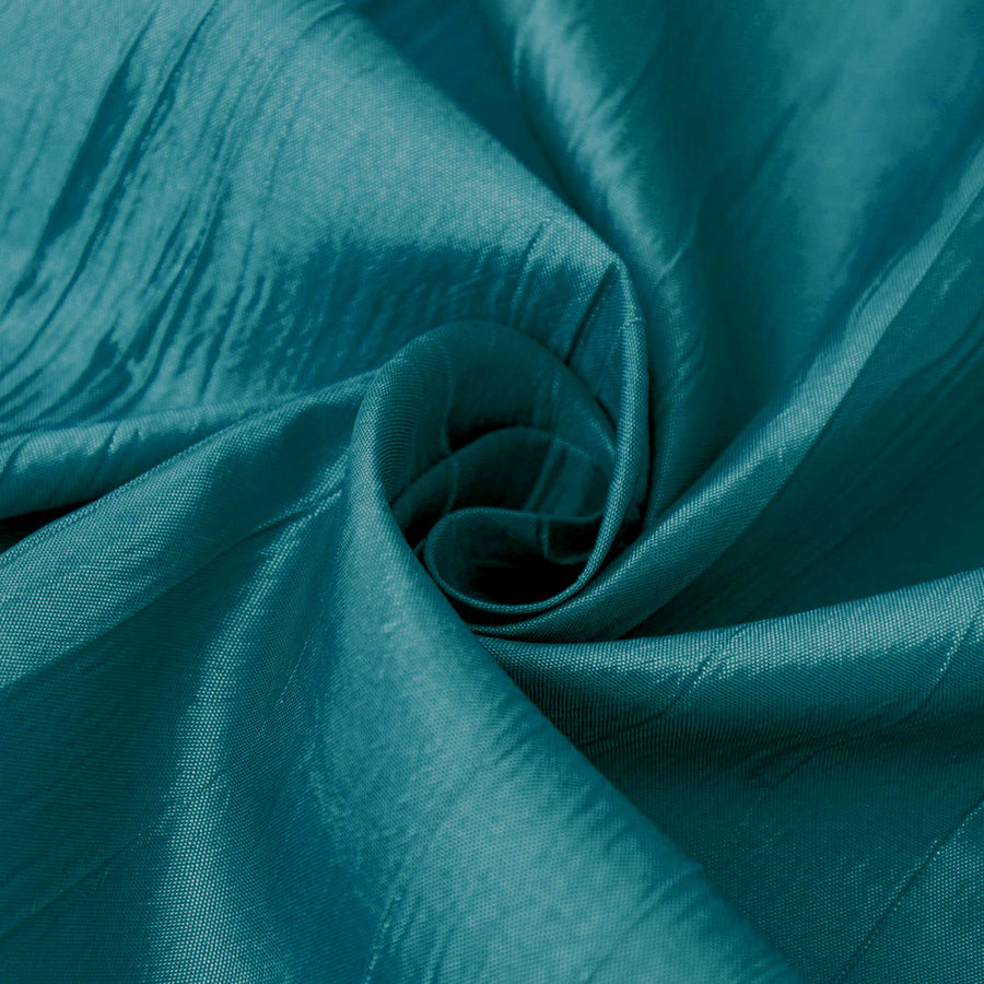 132inch Peacock Teal Accordion Crinkle Taffeta Seamless Round Tablecloth#whtbkgd