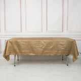 60x102Inch Gold Accordion Crinkle Taffeta Rectangle Tablecloth
