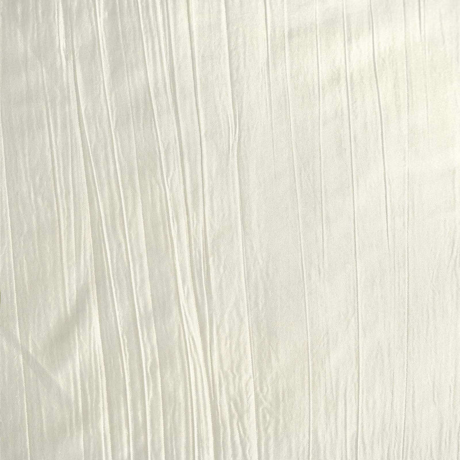 60x102Inch Ivory Accordion Crinkle Taffeta Rectangle Tablecloth#whtbkgd