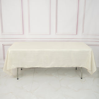 Durable and Stylish Ivory Accordion Crinkle Taffeta Tablecloth