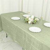 60x102inch Sage Green Accordion Crinkle Taffeta Rectangle Tablecloth