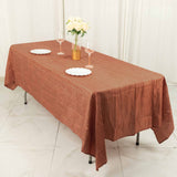 Terracotta (Rust) Accordion Crinkle Taffeta Tablecloth for Event Decor