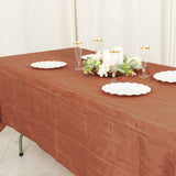 60x102inch Terracotta Accordion Crinkle Taffeta Rectangle Tablecloth