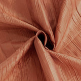 Terracotta (Rust) Accordion Crinkle Taffeta Seamless Rectangle Tablecloth - 60x102inch