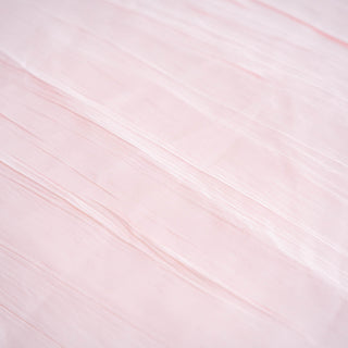 Enhance Your Event with the Blush Accordion Crinkle Taffeta Tablecloth