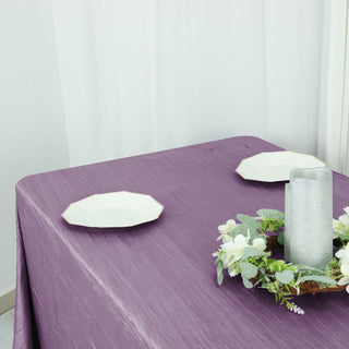 Enhance Your Event Decor with the Violet Amethyst Accordion Crinkle Taffeta Tablecloth