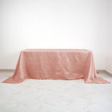 90x132Inch Dusty Rose Accordion Crinkle Taffeta Rectangular Tablecloth