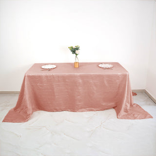 Elevate Your Event with the Stunning Dusty Rose Accordion Crinkle Taffeta Tablecloth