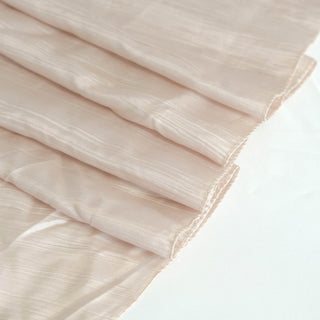 Durable and Elegant Beige Accordion Crinkle Taffeta Tablecloth