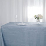 90x132Inch Dusty Blue Accordion Crinkle Taffeta Rectangular Tablecloth