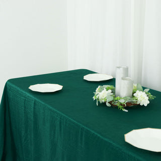 Create an Unforgettable Experience with the Hunter Emerald Green Accordion Crinkle Taffeta Tablecloth