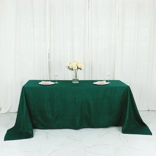 Elevate Your Event with the Hunter Emerald Green Accordion Crinkle Taffeta Tablecloth