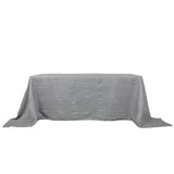 90x132Inch Silver Accordion Crinkle Taffeta Rectangular Tablecloth