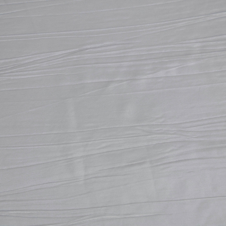 90x132Inch Silver Accordion Crinkle Taffeta Rectangular Tablecloth#whtbkgd