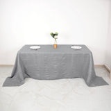 90x132Inch Silver Accordion Crinkle Taffeta Rectangular Tablecloth