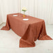 Terracotta (Rust) Accordion Crinkle Taffeta Seamless Rectangle Tablecloth - 90x132inch