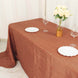 Terracotta (Rust) Accordion Crinkle Taffeta Seamless Rectangle Tablecloth - 90x132inch