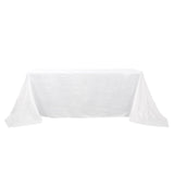 90x132Inch White Accordion Crinkle Taffeta Rectangular Tablecloth