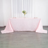 Blush Accordion Crinkle Taffeta Tablecloth - Add Elegance to Your Event