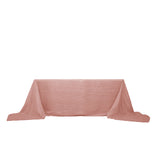 90x156Inch Dusty Rose Accordion Crinkle Taffeta Rectangular Tablecloth