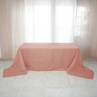 Create a Dreamy Atmosphere with the Dusty Rose Accordion Crinkle Taffeta Tablecloth