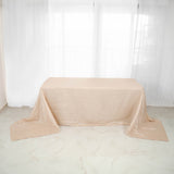 90x156Inch Beige Accordion Crinkle Taffeta Rectangular Tablecloth