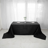 90x156Inch Black Accordion Crinkle Taffeta Rectangular Tablecloth