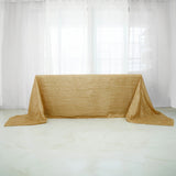 90x156Inch Gold Accordion Crinkle Taffeta Rectangular Tablecloth