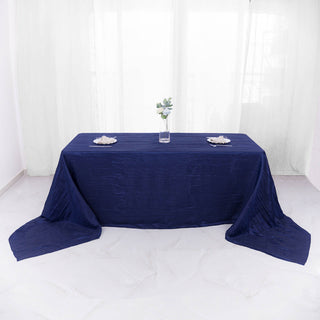 Navy Blue Accordion Crinkle Taffeta Tablecloth