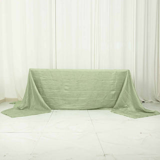 Elevate Your Event Decor with the Sage Green Accordion Crinkle Taffeta Tablecloth