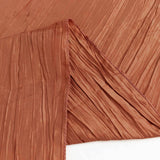 Terracotta (Rust) Accordion Crinkle Taffeta Seamless Rectangular Tablecloth - 90x156inch