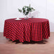 Buffalo Plaid Tablecloth | 108 Round | Black/Red | Checkered Gingham Polyester Tablecloth