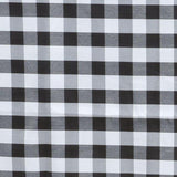 Buffalo Plaid Tablecloth | 108 Round | White/Black | Checkered Gingham Polyester Tablecloth#whtbkgd