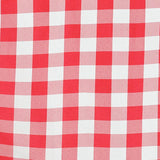 Buffalo Plaid Tablecloth | 108 Round | White/Red | Checkered Gingham Polyester Tablecloth#whtbkgd