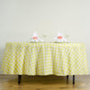 Buffalo Plaid Tablecloths | 108 Round | White/Yellow | Checkered Gingham Polyester Tablecloth