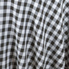Buffalo Plaid Tablecloth | 120 inch Round | White/Black | Checkered Gingham Polyester Tablecloth