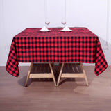 Buffalo Plaid Overlay | 54Inchx54Inch Square | Black/Red | Checkered Gingham Polyester Overlay