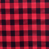 Buffalo Plaid Overlay | 54Inchx54Inch Square | Black/Red | Checkered Gingham Polyester Overlay#whtbkgd