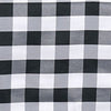 54Inch Square Buffalo Plaid Polyester Overlay | Checkered Gingham Overlay - White/Black#whtbkgd