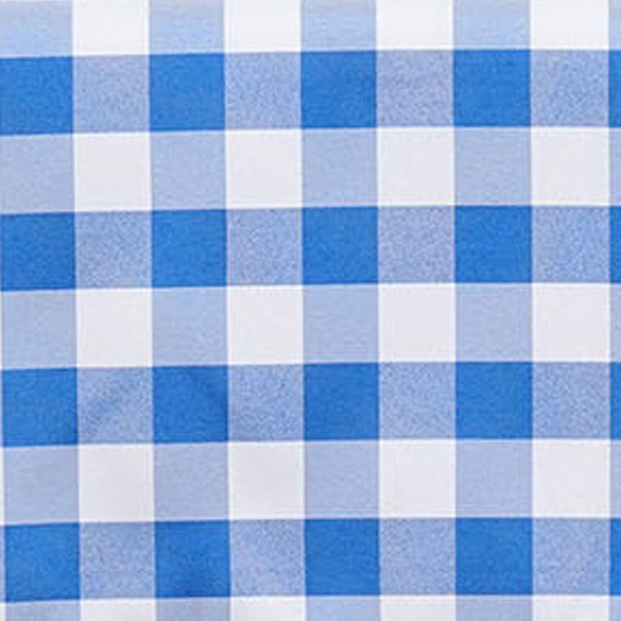 Buffalo Plaid Tablecloth | 70"x70" Square | White/Blue | Checkered Gingham Polyester Tablecloth#whtbkgd