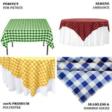54Inch Square Buffalo Plaid Polyester Overlay | Checkered Gingham Overlay - White/Navy Blue
