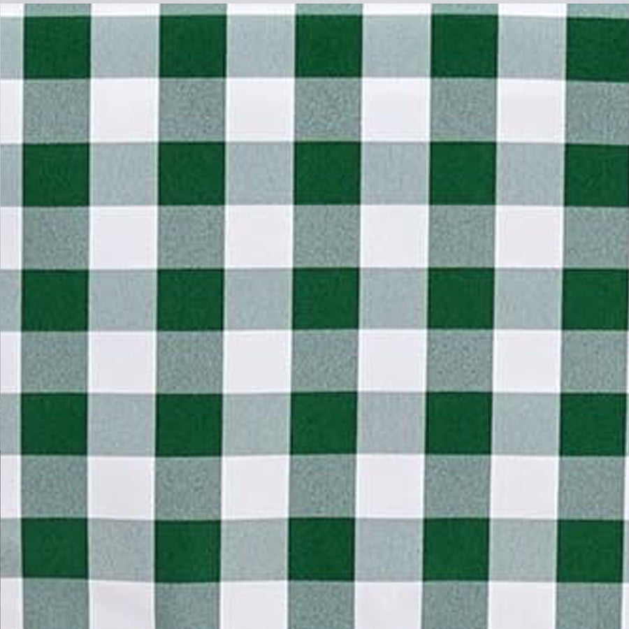 54Inch Square Buffalo Plaid Polyester Overlay | Checkered Gingham Overlay - White/Green#whtbkgd