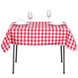 White/Red | Checkered Gingham Polyester Tablecloth