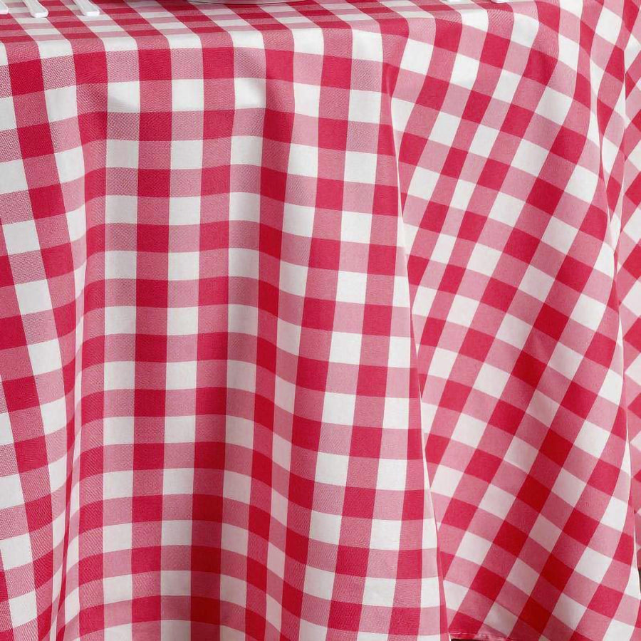Buffalo Plaid Tablecloths | 54"x54" Square | White/Red | Checkered Gingham Polyester Tablecloth