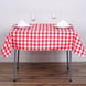 Buffalo Plaid Tablecloth | 54"x54" Square | White/Red | Checkered Gingham Polyester Tablecloth