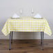 54Inch Square Buffalo Plaid Polyester Overlay | Checkered Gingham Overlay - White/Yellow