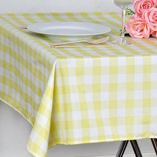 Create a Memorable Event with the White/Yellow Seamless Buffalo Plaid Square Tablecloth