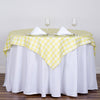 White/Yellow | Checkered Gingham Polyester Tablecloth