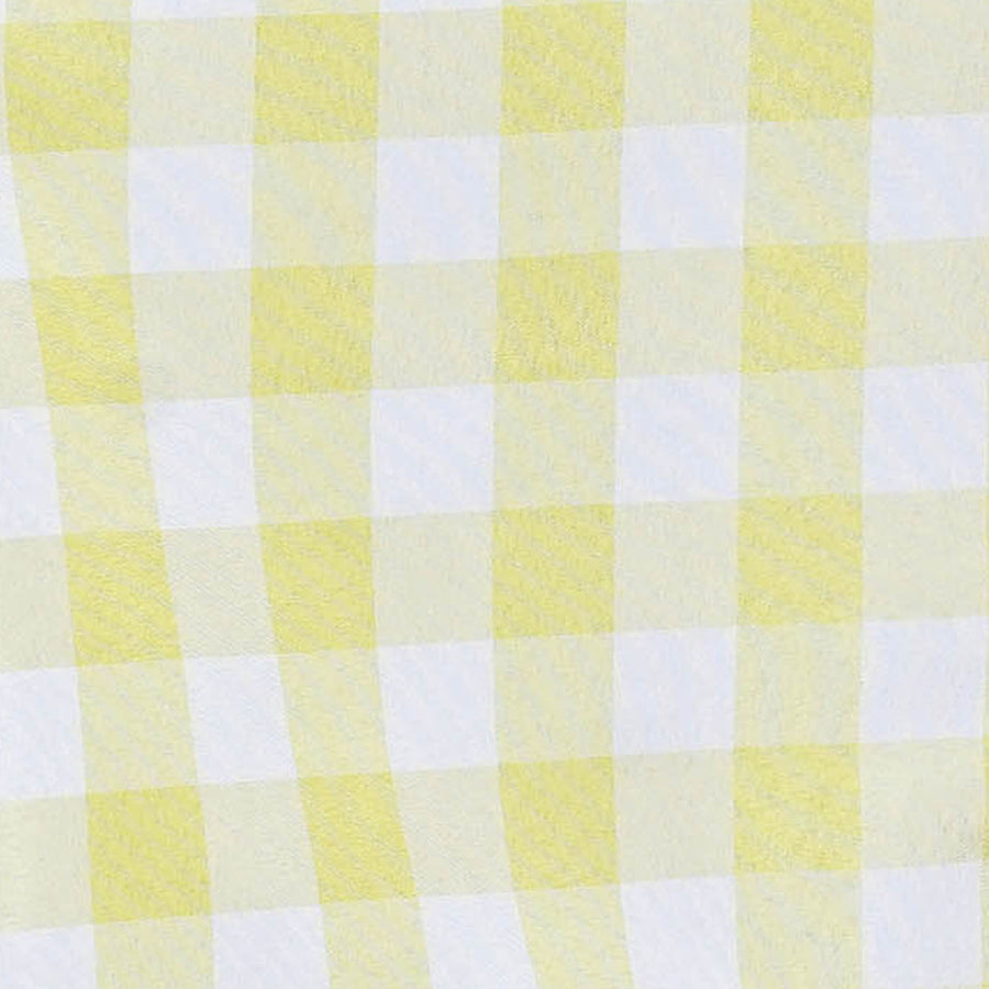 54Inch Square Buffalo Plaid Polyester Overlay | Checkered Gingham Overlay - White/Yellow#whtbkgd